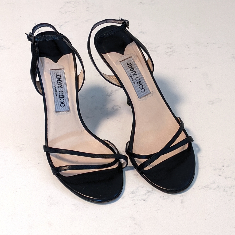 Jimmy Choo Black India strappy sandals 39.5